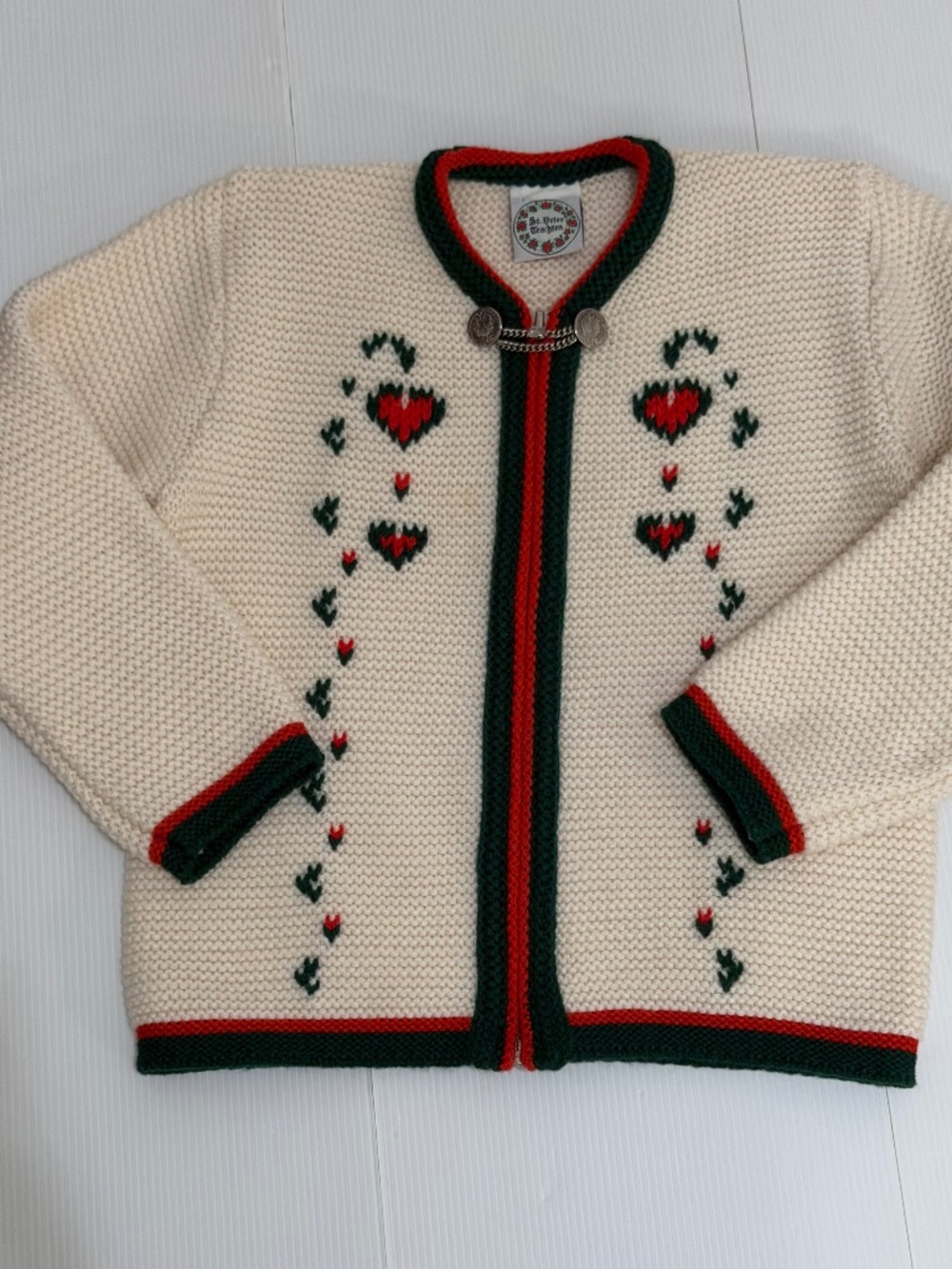 Vintage St. Peter Trachten Kids Wool Cardigan | Size 116 (5-6Y)